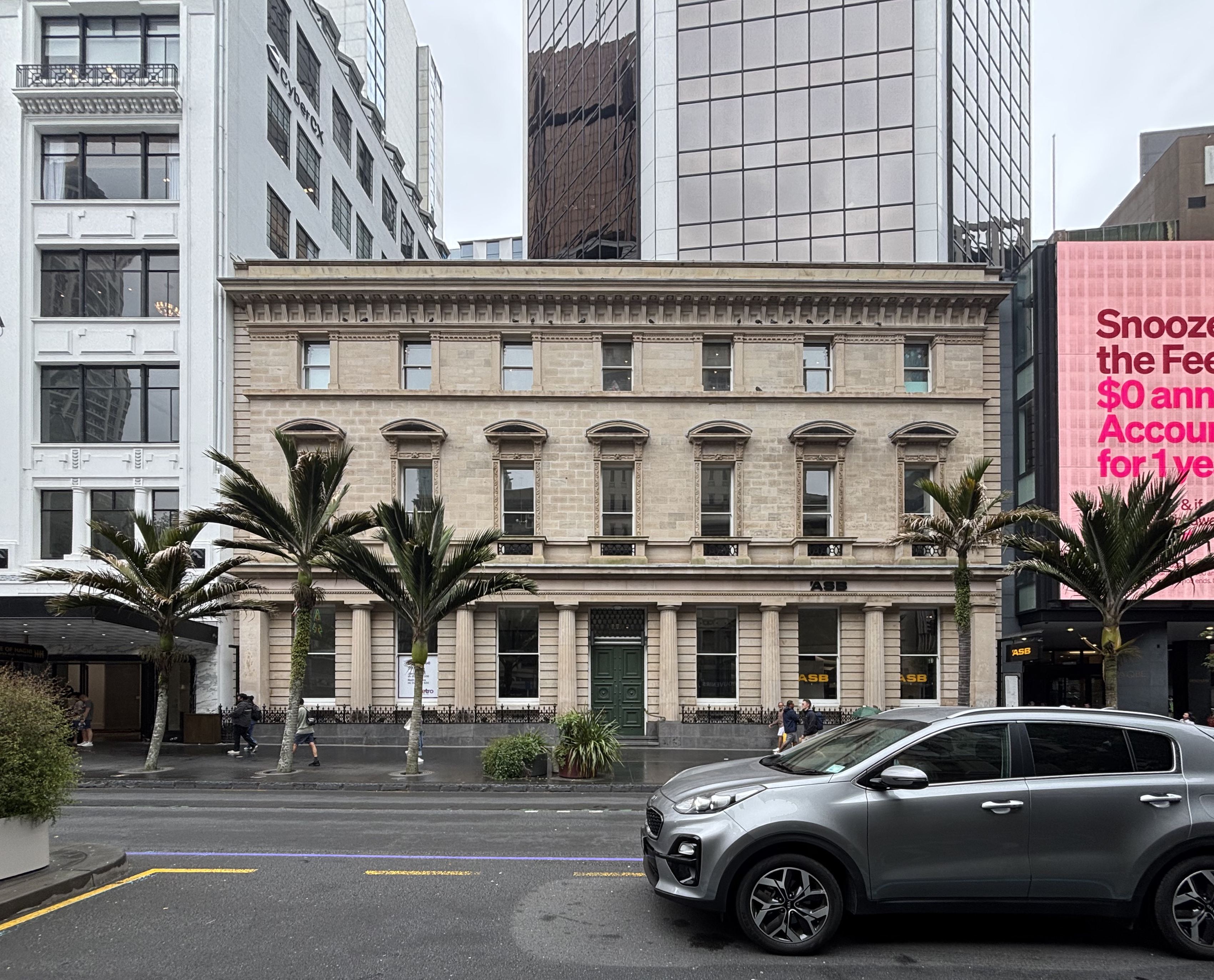 Exterior of a large bank building